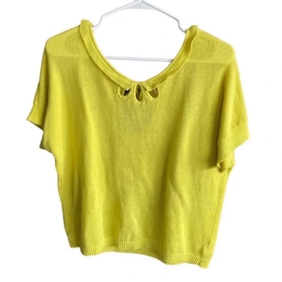MOTH Anthropologie Lime Tee Sweater Size M - Picture 3 of 13
